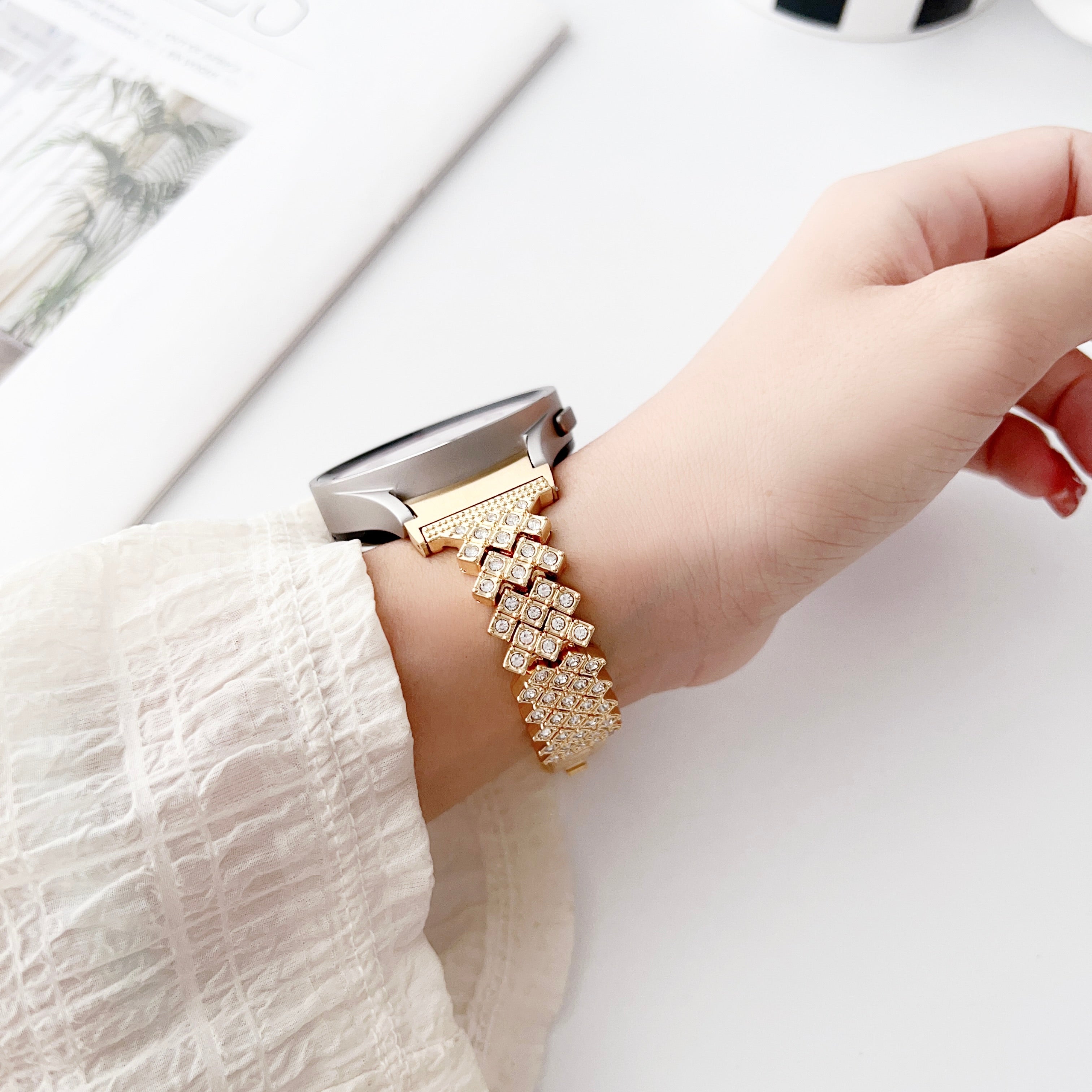 For Samsung Galaxy Watch6 Watch6 Classic Watch 5 Watch 5 Pro Watch4 Watch4 Classic Rhinestone Metal Watch Strap For Samsung Galaxy Watch6 Watch6 Classic Watch 5 Watch 5 Pro Watch4 Watch4 Classic Rhinestone Metal Watch Strap